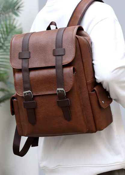 Bolso de Cuero Vintage Café Claro