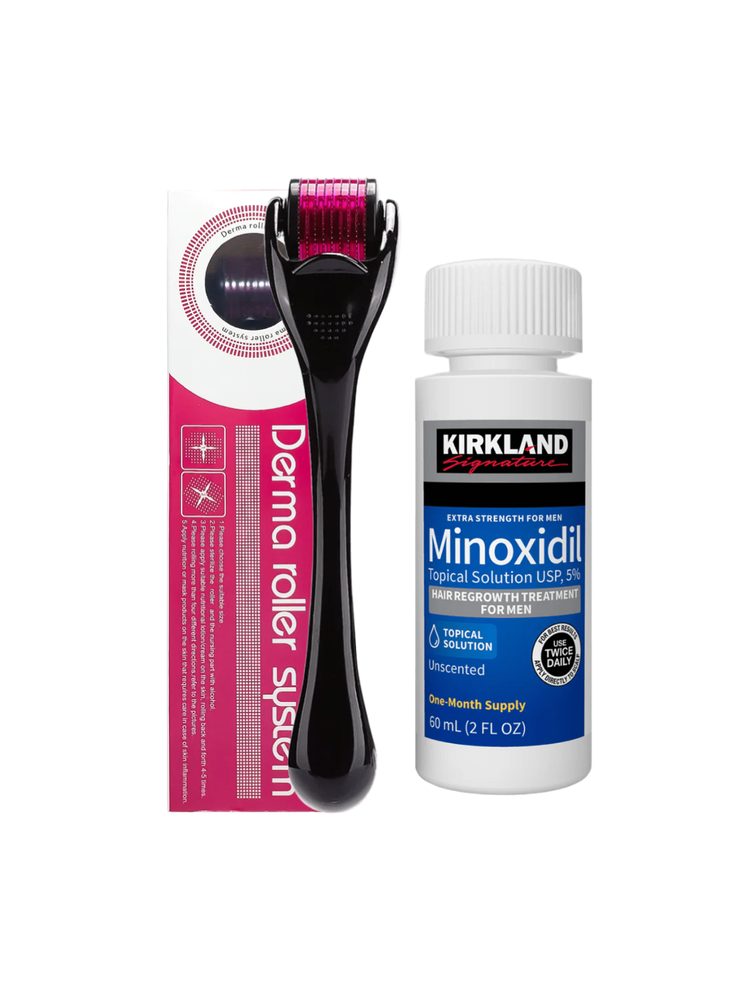 KIT Minoxidil Kirkland 5% + Dermarroller