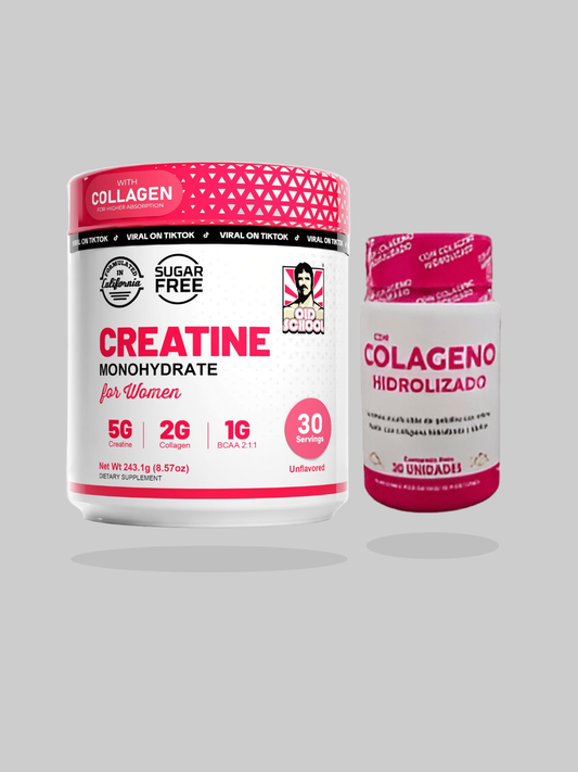 Old School - Creatina Para Mujeres + Colágeno Hidrolizado X 30 Cápsulas