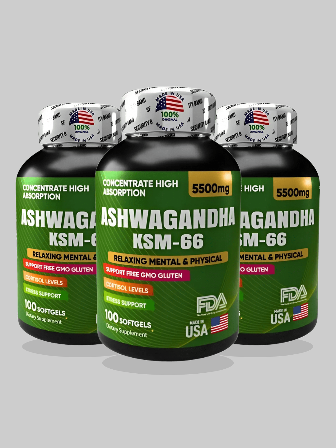 Ashwagandha Original KSM66 X 3 unidades