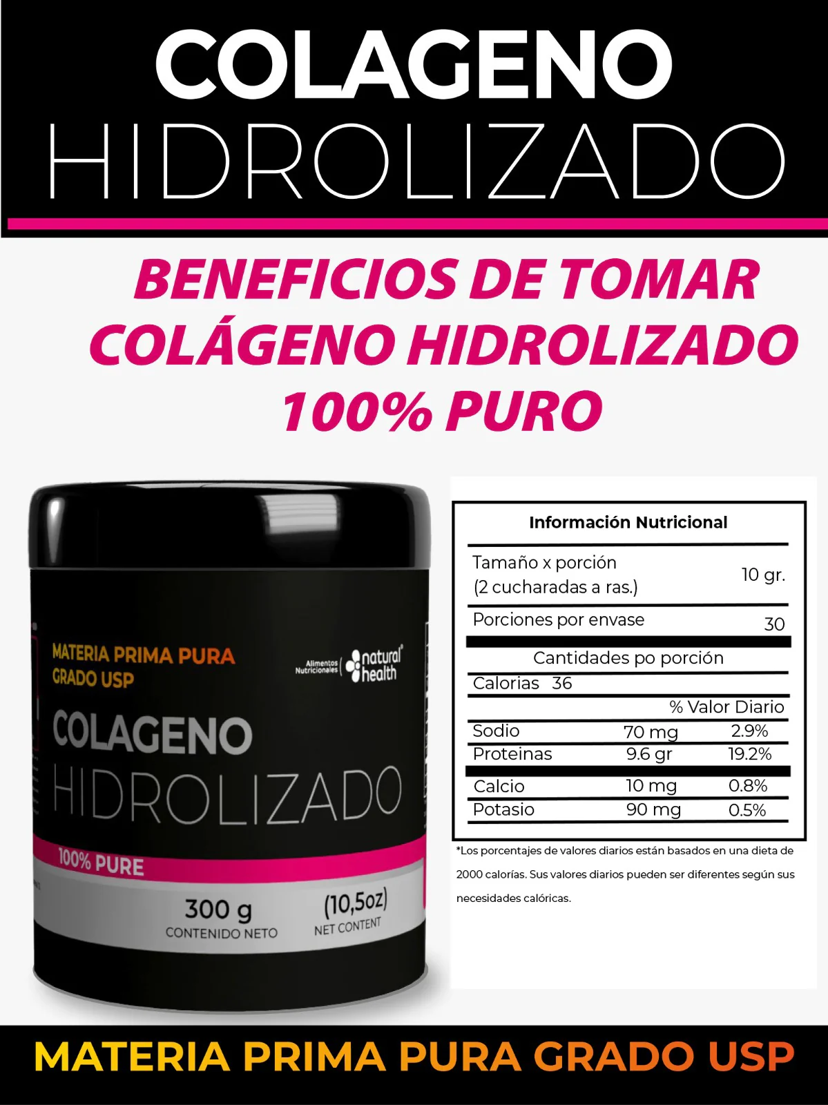 Natural Health - Colágeno Hidrolizado Puro